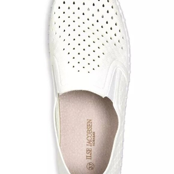Ilse Jacobsen Women’s Comfort Slip-On Sneaker Flats – White Shoes Size 40 (US 9) - Picture 2 of 4